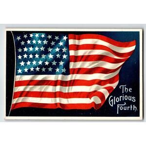 4th Of July Postcard Glorious Fourth Flag 46 Stars Ellen Clapsaddle 2443 Germany